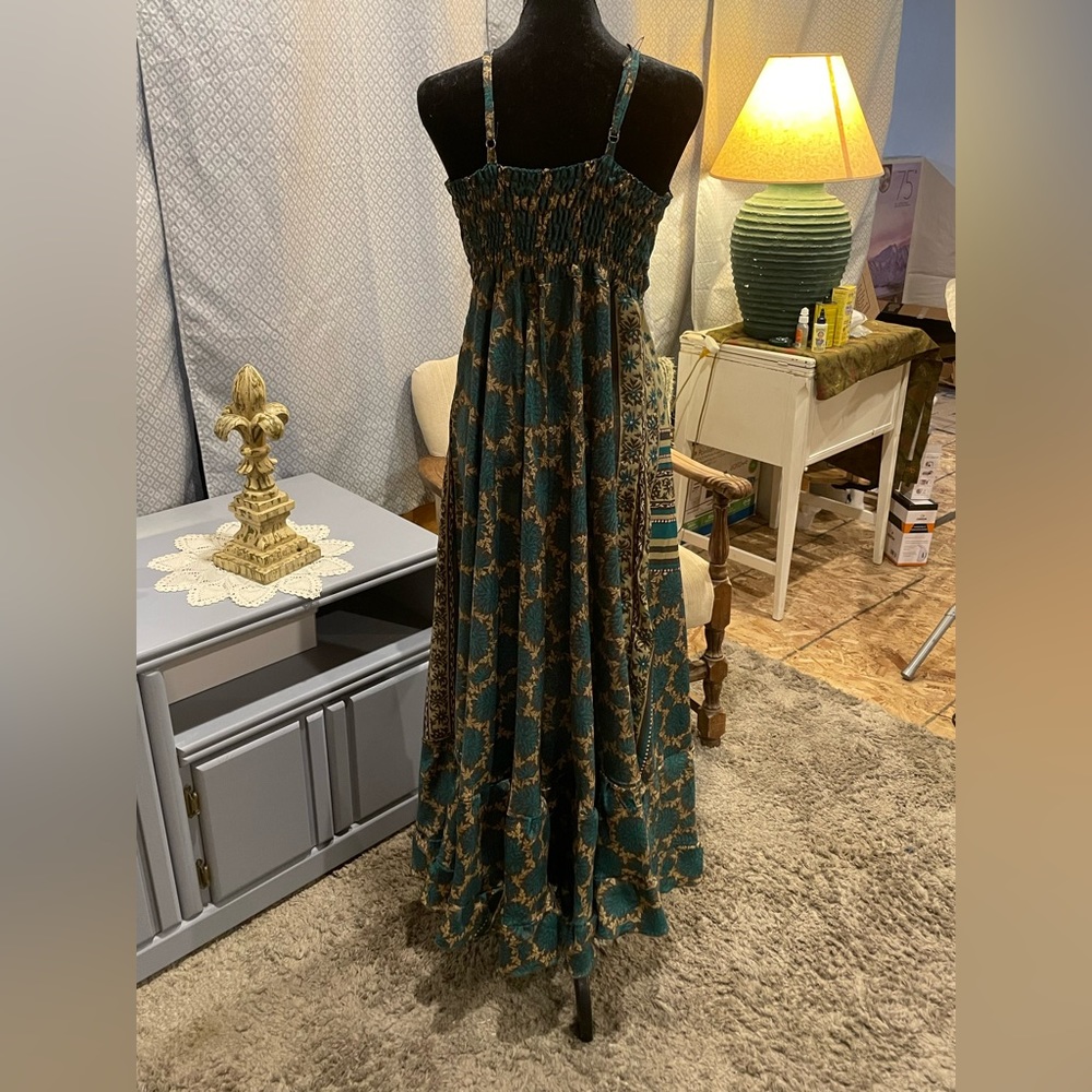 Moda Ibizaa Boho Halter Maxi Dress, backless silk dress, tie front. - Picture 7 of 7